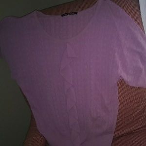 Cable & Gauge pique knit stretch top Dolman sleeve